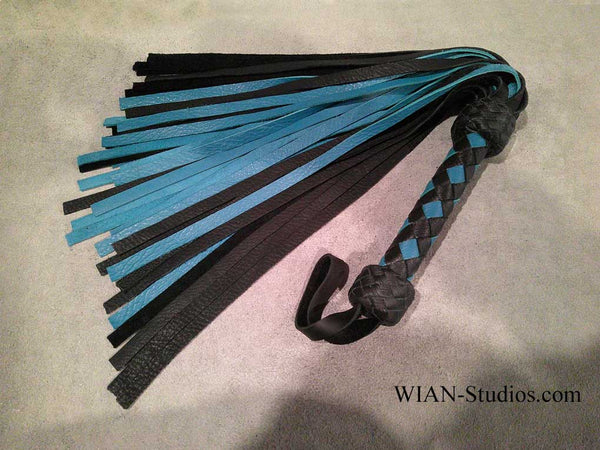 Black Elk and Turquoise Cowhide Flogger, Medium