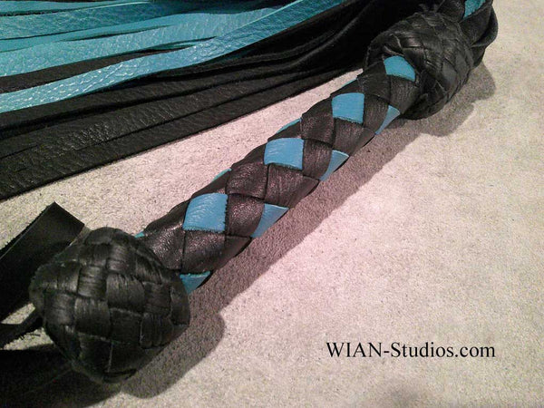 Black Elk and Turquoise Cowhide Flogger, Medium