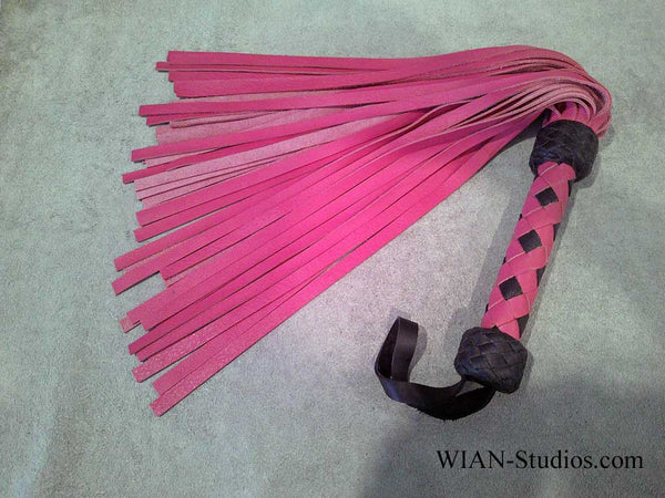 Rose Pink Cowhide Flogger, Medium length