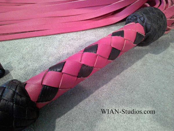 Rose Pink Cowhide Flogger, Medium length