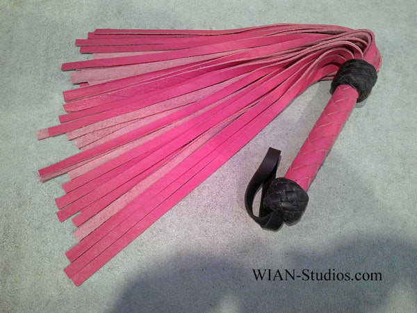 Rose Pink Cowhide Flogger, Medium length