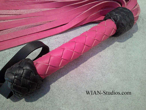 Rose Pink Cowhide Flogger, Medium length