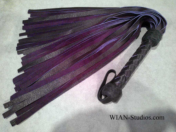 Deep Purple Cowhide Flogger