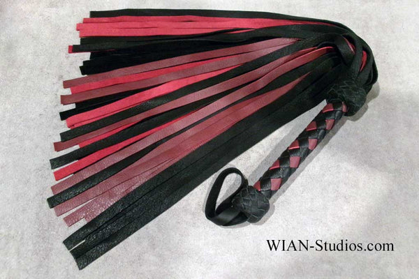 Black Elk and Burgandy Cowhide Flogger