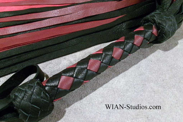 Black Elk and Burgandy Cowhide Flogger