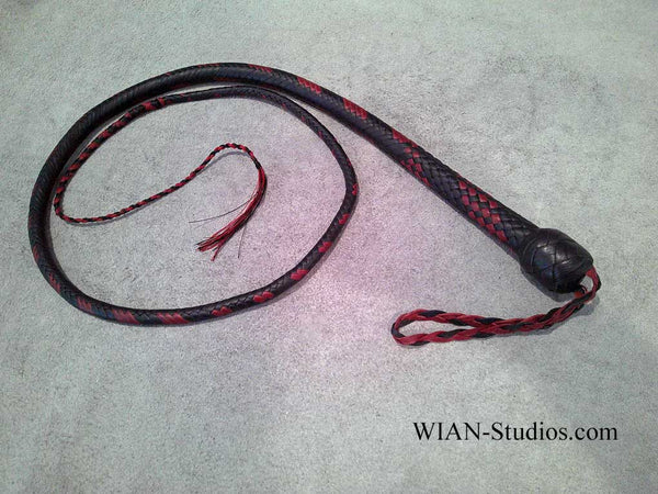 Signal Whip, Black with Red accents, 4'