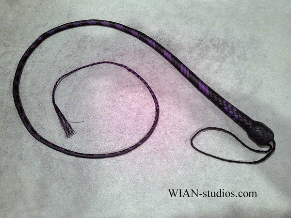 Signal Whip, Black with Purple accents, 4'