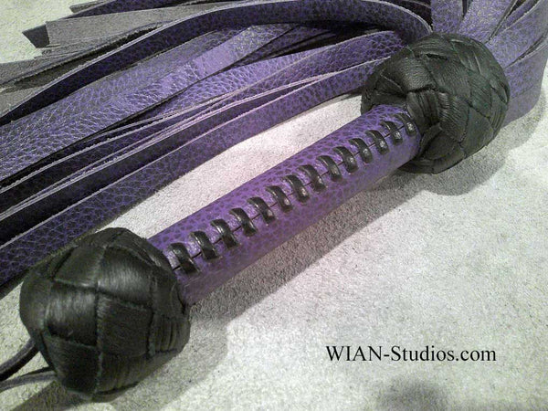 Purple Cowhide Flogger, Small