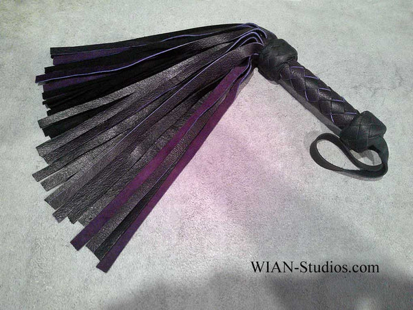 Deep Purple Cowhide Flogger, Small