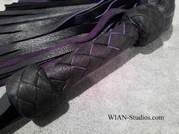 Deep Purple Cowhide Flogger, Small