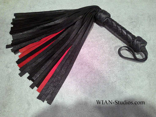 Black and Red Deer Hide Flogger, Small