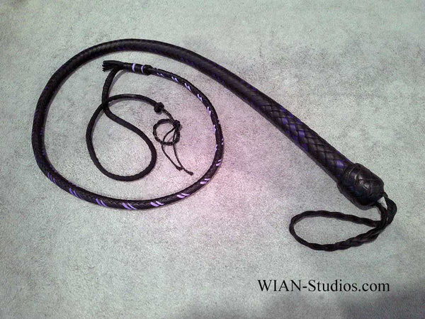 Snake Whip, Black with Dark and Light Purple Accents, 3'