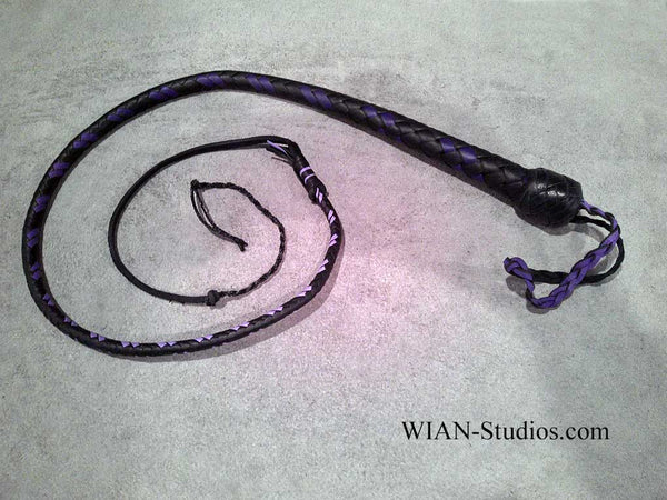 Snake Whip, Black with Purple accents, 2.5'