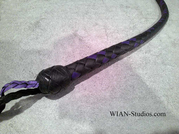 Snake Whip, Black with Purple accents, 2.5'