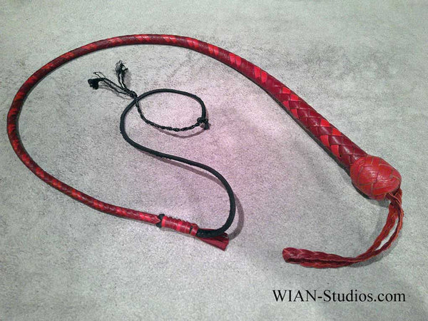 Snake Whip, Shades of Red, 2.5"